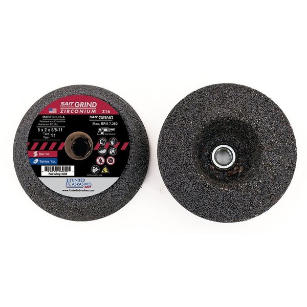 United Abrasives/Sait Cup Wheel5x2x58 11ZircPK6 26050
